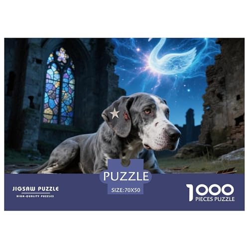 Großer Dane 1000 Teile Puzzle Premium Quality Erwachsene Kinder Animal Premium Quality Klassische Lernspiel 70x50cm/1000pcs von XGASVBKWA