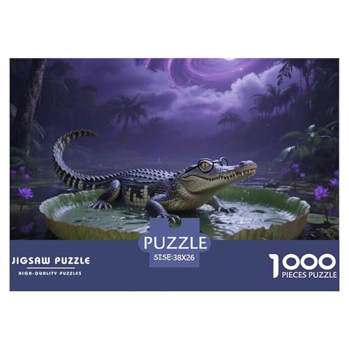 Krokodil Puzzle 1000 Teile Premium Quality Lernspiel Animal Premium Quality Impossible Game 38x26cm/1000pcs von XGASVBKWA