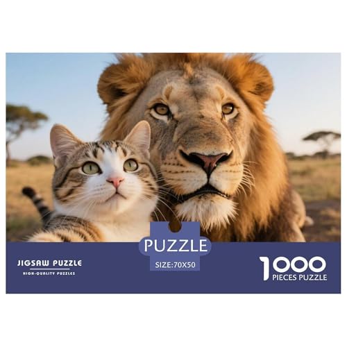 Löwe und Katze 1000 Teile Puzzle Home Dekoration Erwachsene Kinder Animal Premium Quality Impossible 70x50cm/1000pcs Löwe und Katze 1000 Teile Puzzle Home Dekoration Erwachsene Kinder Animal Premium Quality Impossible 70x50cm/1000pcs von XGASVBKWA