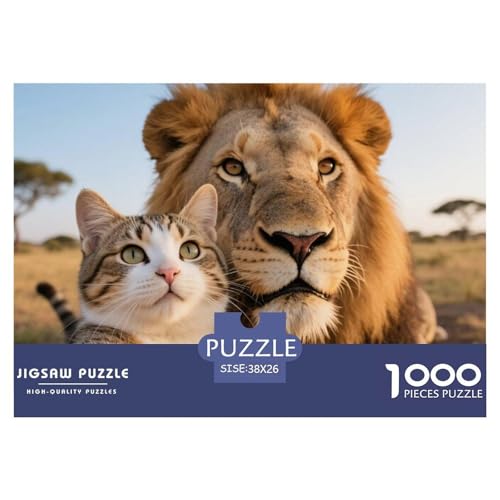 Löwe und Katze 1000 Teile Puzzle Premium Quality Erwachsene Kinder Animal Herausforderung Game Klassische Lernspiel 38x26cm/1000pcs Löwe und Katze 1000 Teile Puzzle Premium Quality Erwachsene Kinder Animal Herausforderung Game Klassische Lernspiel 38x26cm/1000pcs von XGASVBKWA