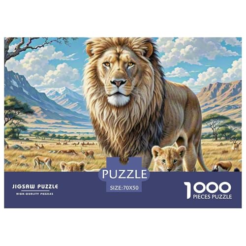 Löwen 1000 Teile Puzzle Premium Quality Erwachsene Kinder Animal Herausforderung Game Klassische Lernspiel 70x50cm/1000pcs von XGASVBKWA