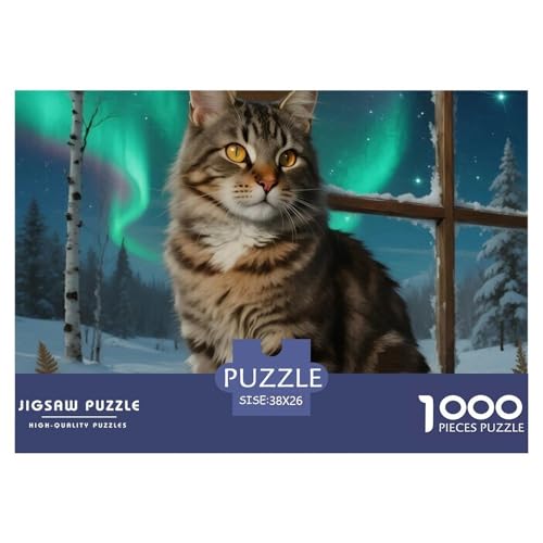 Maine Coon 1000 Teile Puzzle Premium Quality Erwachsene Kinder Animal Herausforderung Game Impossible 38x26cm/1000pcs von XGASVBKWA