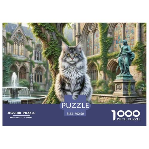 Maine Coon 1000 Teile Puzzle Premium Quality Erwachsene Kinder Animal Home Dekoration Klassische Lernspiel 70x50cm/1000pcs von XGASVBKWA