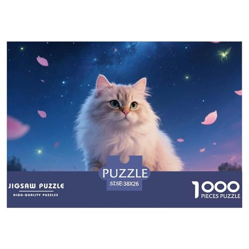 Persische Katze Puzzle 1000 Teile Premium Quality Erwachsene Kinder Animal Premium Quality Klassische Lernspiel 38x26cm/1000pcs von XGASVBKWA