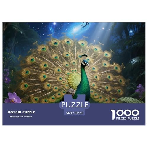 Pfauen 1000 Teile Puzzle Premium Quality Erwachsene Kinder Animal Premium Quality Impossible Game 70x50cm/1000pcs von XGASVBKWA