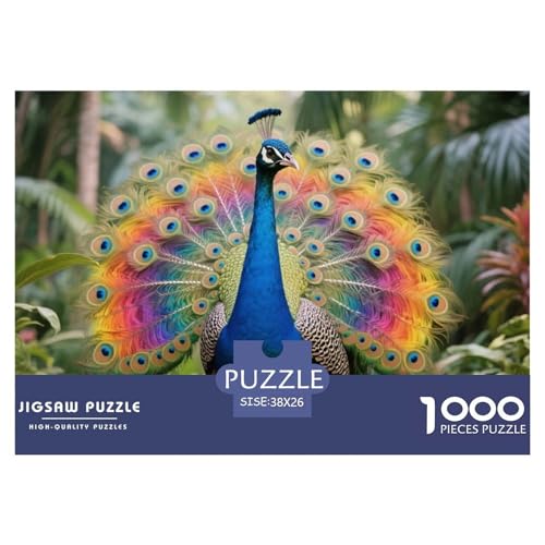 Pfauen Puzzle 1000 Teile Premium Quality Erwachsene Kinder Animal Home Dekoration Impossible Game 38x26cm/1000pcs Pfauen Puzzle 1000 Teile Premium Quality Erwachsene Kinder Animal Home Dekoration Impossible Game 38x26cm/1000pcs von XGASVBKWA