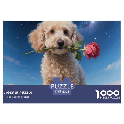 Poodle 1000 Teile Puzzle Premium Quality Erwachsene Kinder Animal Home Dekoration Impossible Game 38x26cm/1000pcs von XGASVBKWA