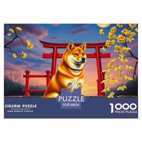 Shiba Inu 1000 Teile Puzzle Home Dekoration Lernspiel Animal Premium Quality Klassische Lernspiel 38x26cm/1000pcs von XGASVBKWA