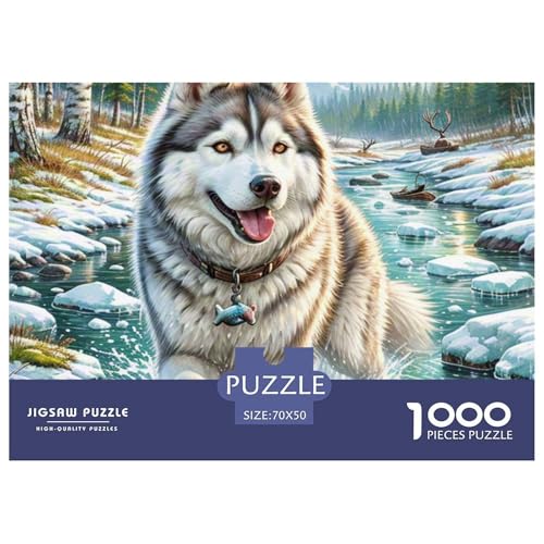 SibIrischer Husky 1000 Teile Puzzle Premium Quality Erwachsene Kinder Animal Home Dekoration Impossible Game 70x50cm/1000pcs SibIrischer Husky 1000 Teile Puzzle Premium Quality Erwachsene Kinder Animal Home Dekoration Impossible Game 70x50cm/1000pcs von XGASVBKWA