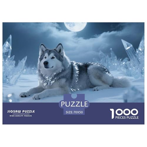 SibIrischer Husky Puzzle 1000 Teile Premium Quality Lernspiel Animal Home Dekoration Klassische Lernspiel 70x50cm/1000pcs von XGASVBKWA