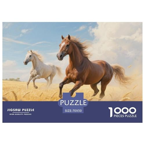Steed Puzzle 1000 Teile Premium Quality Erwachsene Kinder Animal Home Dekoration Klassische Lernspiel 70x50cm/1000pcs von XGASVBKWA