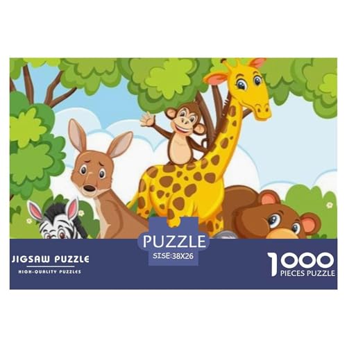Tierfamilie 1000 Teile Puzzle Home Dekoration Erwachsene Kinder Animal Herausforderung Game Klassische Lernspiel 38x26cm/1000pcs von XGASVBKWA