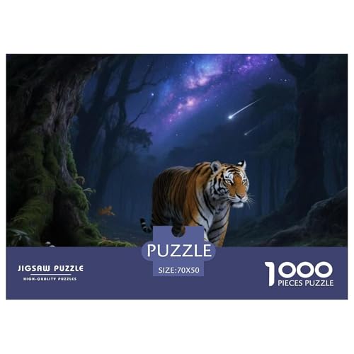 Tiger 1000 Teile Puzzle Premium Quality Erwachsene Kinder Animal Herausforderung Game Klassische Lernspiel 70x50cm/1000pcs von XGASVBKWA