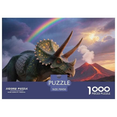 Triceratops 1000 Teile Puzzle Premium Quality Erwachsene Kinder Animal Herausforderung Game Impossible 70x50cm/1000pcs Triceratops 1000 Teile Puzzle Premium Quality Erwachsene Kinder Animal Herausforderung Game Impossible 70x50cm/1000pcs von XGASVBKWA