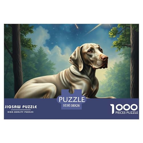 Weimar Hund 1000 Teile Puzzle Home Dekoration Erwachsene Kinder Animal Home Dekoration Klassische Lernspiel 38x26cm/1000pcs von XGASVBKWA