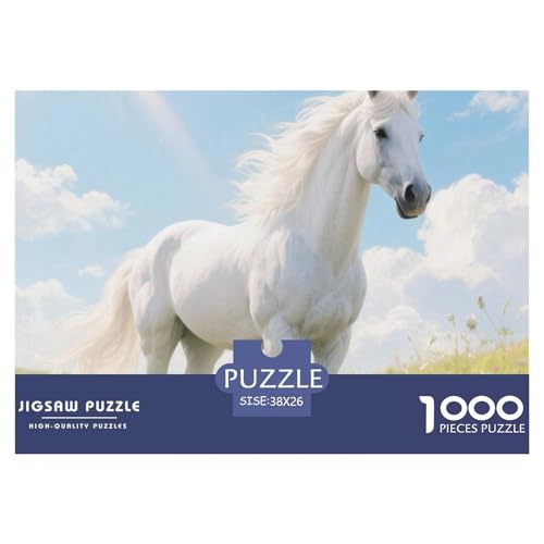 Weißes Pferd Puzzle 1000 Teile Premium Quality Lernspiel Animal Home Dekoration Klassische Lernspiel 38x26cm/1000pcs Weißes Pferd Puzzle 1000 Teile Premium Quality Lernspiel Animal Home Dekoration Klassische Lernspiel 38x26cm/1000pcs von XGASVBKWA