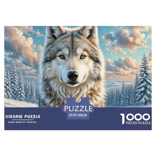 Wolf 1000 Teile Puzzle Premium Quality Erwachsene Kinder Animal Premium Quality Klassische Lernspiel 38x26cm/1000pcs von XGASVBKWA