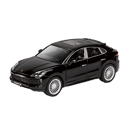 XGFFBAGB 1/24 Für Cayenne S Diecast Legierung Auto Modell SUV Pull Back 6 Türen Opend Sound Licht Off-Road Metall Spielzeug Geschenk(Black,No Box) von XGFFBAGB