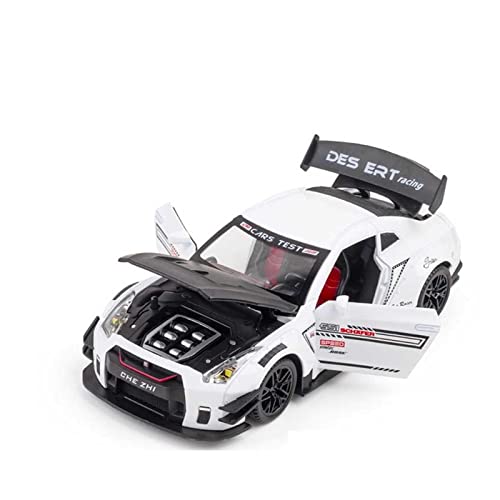 XGFFBAGB 1/24 Für GTR R35 Druckguss Legierung Modell Metall Pull Back Spielzeug Auto Geschenke(White,with Box) von XGFFBAGB
