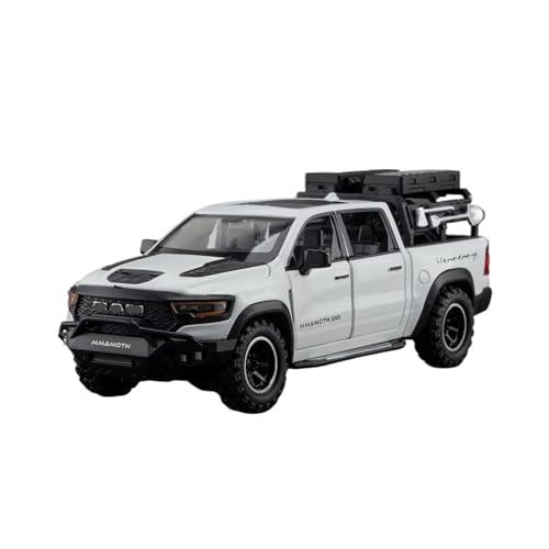 XGFFBAGB 1/32 Für 1000TRX Mammoth Pickup Legierung Auto Modell Sound Und Licht Pull Back Spielzeug Sammlerstücke Geschenk(White,No Box) von XGFFBAGB