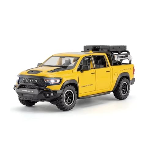 XGFFBAGB 1/32 Für 1000TRX Mammoth Pickup Legierung Auto Modell Sound Und Licht Pull Back Spielzeug Sammlerstücke Geschenk(Yellow,No Box) von XGFFBAGB