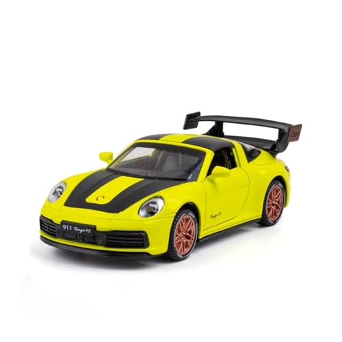 XGFFBAGB 1/32 Für 911 Targa 4S Legierung Rennwagen Modell Druckguss Pull Back Mit Licht Und Sound Fahrzeug Spielzeug(Yellow,Non Box) von XGFFBAGB