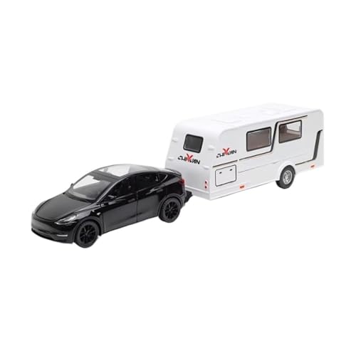 XGFFBAGB 1/32 Für Anhänger RV LKW Legierung Diecast Off-Road Fahrzeug Camper Mit Sound Licht Spielzeug Auto Modell Sammlung Geschenk(Black,with Box) von XGFFBAGB