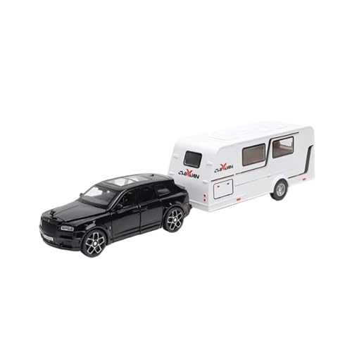 XGFFBAGB 1/32 Für Anhänger RV LKW Legierung Diecast Off-Road Fahrzeug Camper Mit Sound Licht Spielzeug Auto Modell Sammlung Geschenk(Black,with Box) von XGFFBAGB