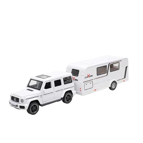 XGFFBAGB 1/32 Für Anhänger RV LKW Legierung Diecast Off-Road Fahrzeug Camper Mit Sound Licht Spielzeug Auto Modell Sammlung Geschenk(White,with Box) von XGFFBAGB