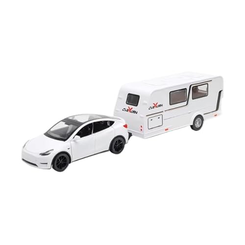 XGFFBAGB 1/32 Für Anhänger RV LKW Legierung Diecast Off-Road Fahrzeug Camper Mit Sound Licht Spielzeug Auto Modell Sammlung Geschenk(White,with Box) von XGFFBAGB