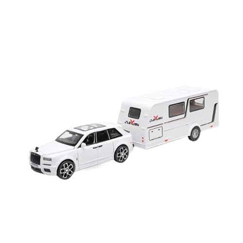 XGFFBAGB 1/32 Für Anhänger RV LKW Legierung Diecast Off-Road Fahrzeug Camper Mit Sound Licht Spielzeug Auto Modell Sammlung Geschenk(White,with Box) von XGFFBAGB