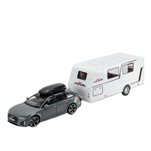 XGFFBAGB 1/32 Für Anhänger RV LKW Spielzeug Legierung Diecast Off-Road Fahrzeug Camper Mit Sound Licht Auto Modell Sammlung Geschenk(Gray B,with Box) von XGFFBAGB