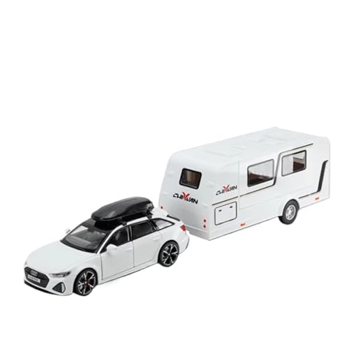 XGFFBAGB 1/32 Für Anhänger RV LKW Spielzeug Legierung Diecast Off-Road Fahrzeug Camper Mit Sound Licht Auto Modell Sammlung Geschenk(White,No Box) von XGFFBAGB