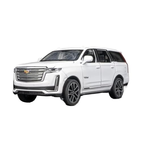 XGFFBAGB 1/32 Für Cadillac Escalade Geländewagen Legierung Diecast Metall Modell Pull Back Spielzeug Auto Ornamente(White,with Box) von XGFFBAGB