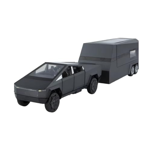 XGFFBAGB 1/32 Für Cyber ​​Pickup Legierung Druckguss Geländewagen LKW Auto Modell Sound Licht Spielzeug Geschenk(Black Gray A,with Box) von XGFFBAGB