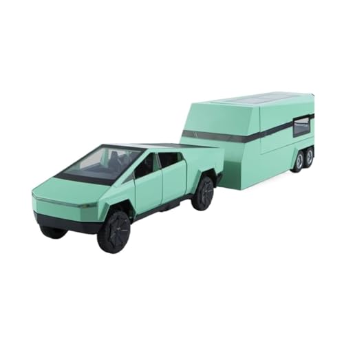 XGFFBAGB 1/32 Für Cyber ​​Pickup Legierung Druckguss Geländewagen LKW Auto Modell Sound Licht Spielzeug Geschenk(Green A,with Box) von XGFFBAGB