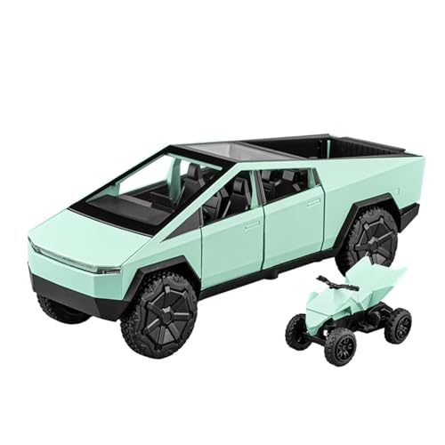 XGFFBAGB 1/32 Für Cyber ​​Spielzeug Pickup Legierung Auto LKW Modell Druck Druck Metall Off-Road Fahrzeuge Modell Sound Licht Spielzeug Geschenk(Green,with Box) von XGFFBAGB