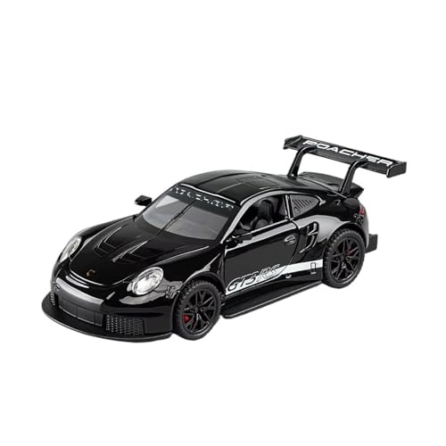 XGFFBAGB 1/32 Für GT3 RS Legierung Diecast Spielzeug Modelle Rad Pull Back 4 Türen Geöffnet Mit Licht Sound Sport Auto Geschenke(Black,with Box) von XGFFBAGB