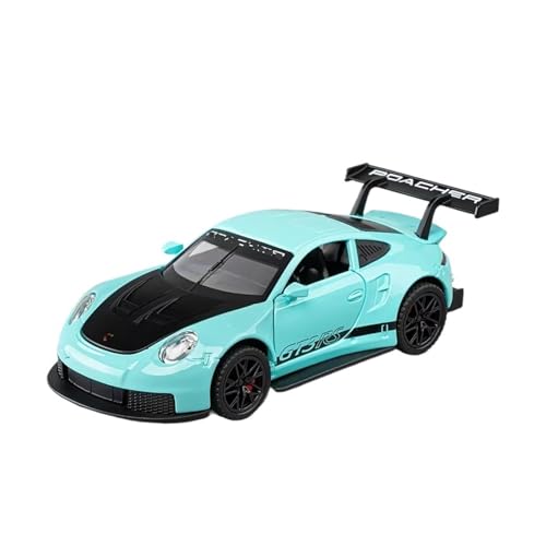 XGFFBAGB 1/32 Für GT3 RS Legierung Diecast Spielzeug Modelle Rad Pull Back 4 Türen Geöffnet Mit Licht Sound Sport Auto Geschenke(Blu,with Box) von XGFFBAGB