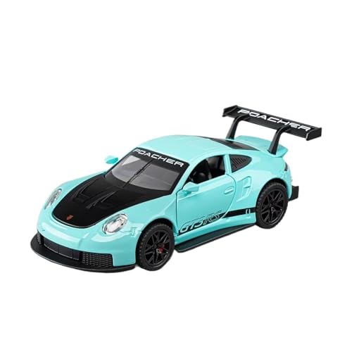 XGFFBAGB 1/32 Für GT3 RS Legierung Druckguss Spielzeug Autos Modelle Rad Pull Back 4 Türen Geöffnet Mit Licht Sound Geschenke(Blu,No Box) von XGFFBAGB