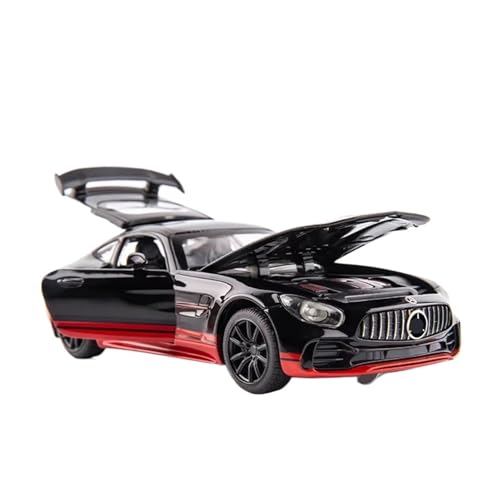 XGFFBAGB 1/32 Für GTR Modell Spielzeug Diecast Legierung Spray Sport Auto Sound Licht Pull Back Fahrzeug Geschenk(Black,with Box) von XGFFBAGB