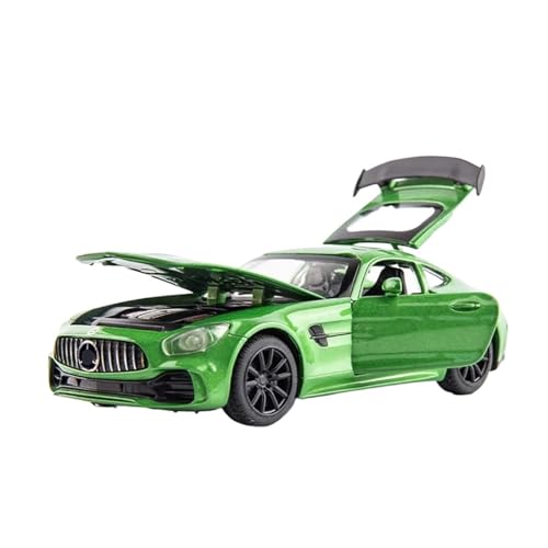 XGFFBAGB 1/32 Für GTR Modell Spielzeug Diecast Legierung Spray Sport Auto Sound Licht Pull Back Fahrzeug Geschenk(Green,with Box) von XGFFBAGB