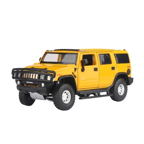 XGFFBAGB 1/32 Für H2 Legierung Auto Modell Druckguss Metall Off-Road Auto Modell Sound Licht Sammlung Spielzeug Geschenk(Yellow,with Box) von XGFFBAGB