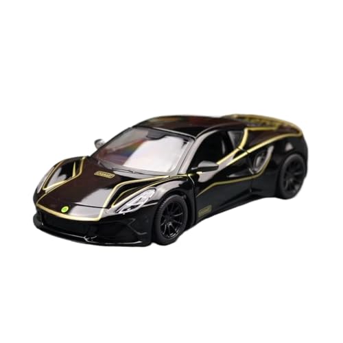 XGFFBAGB 1/32 Für Lotus Emira Racing Diecast Legierung Pull Back Fahrzeug Sammlung Geschenk(Black,with Box) von XGFFBAGB