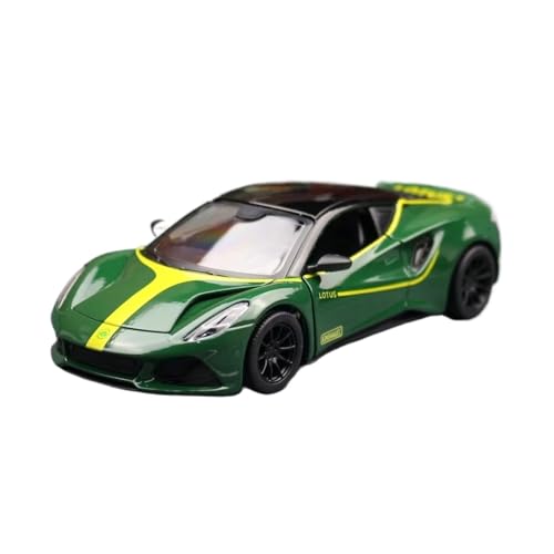 XGFFBAGB 1/32 Für Lotus Emira Racing Diecast Legierung Pull Back Fahrzeug Sammlung Geschenk(Green,with Box) von XGFFBAGB