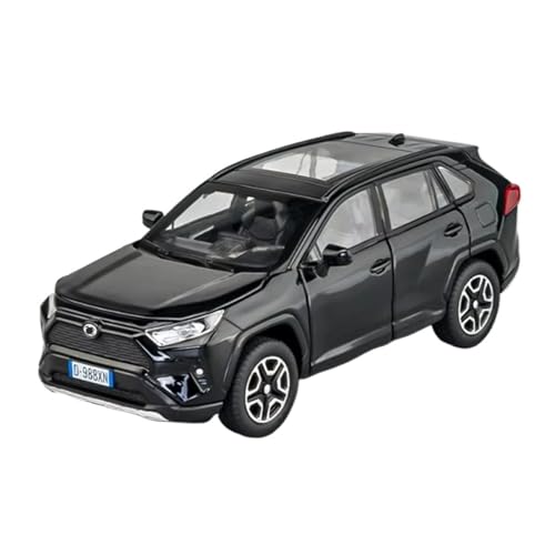 XGFFBAGB 1/32 Für RAV4 SUV Legierung Skala Auto Modell Diecast Metall Spielzeug Fahrzeuge Sound & Licht Sammlerstücke Geschenke(Black,with Box) von XGFFBAGB