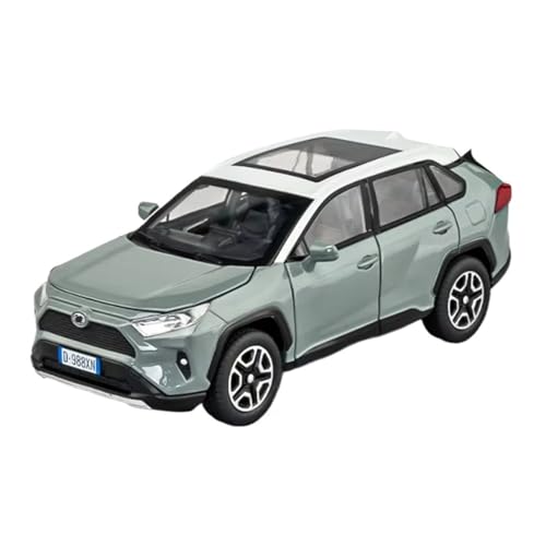 XGFFBAGB 1/32 Für RAV4 SUV Legierung Skala Auto Modell Diecast Metall Spielzeug Fahrzeuge Sound & Licht Sammlerstücke Geschenke(Green,No Box) von XGFFBAGB