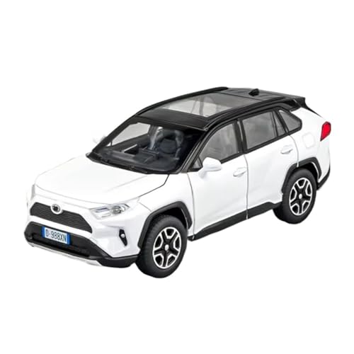 XGFFBAGB 1/32 Für RAV4 SUV Legierung Skala Auto Modell Diecast Metall Spielzeug Fahrzeuge Sound & Licht Sammlerstücke Geschenke(White,No Box) von XGFFBAGB
