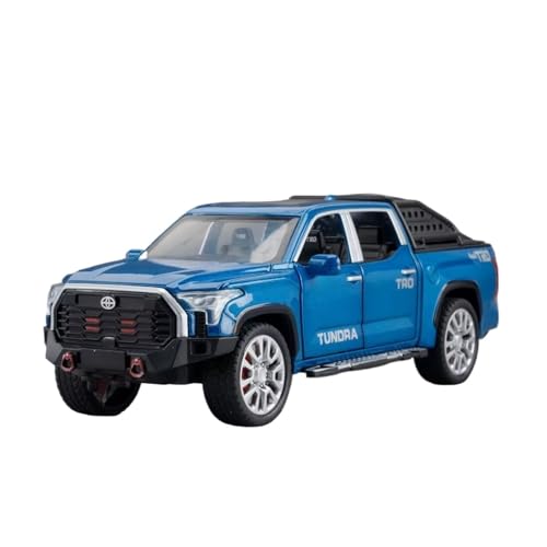 XGFFBAGB 1/32 Für Tundra Pickup 4X4 Auto Modell Spielzeug Legierung Diecast Off-Road Fahrzeug 6 Türen Geöffnet Sound Licht Ziehen Zurück Spielzeug Geschenk(Blu,with Box) von XGFFBAGB