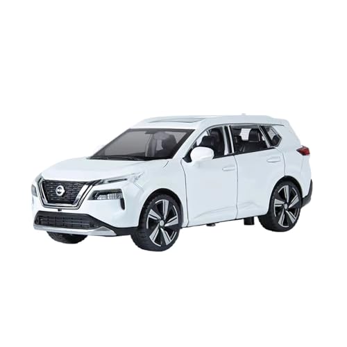 XGFFBAGB 1/32 Für X-Trail SUV Legierung Auto Modell Diecast Metall Spielzeug Geländewagen Modell Sound Und Licht Geschenke(White,No Box) von XGFFBAGB
